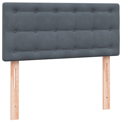 Giroletto a Molle con Materasso Grigio Scuro 80x210 cm Velluto