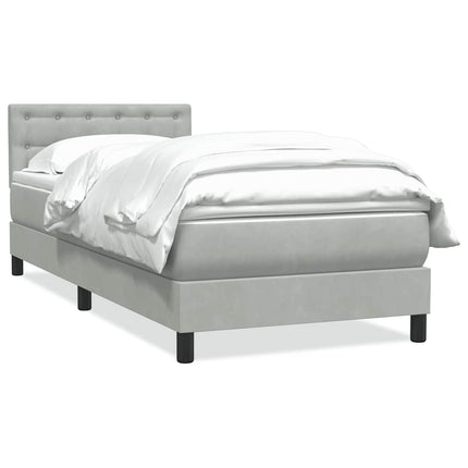 Giroletto a Molle con Materasso grigio chiaro 90x210 cm Velluto