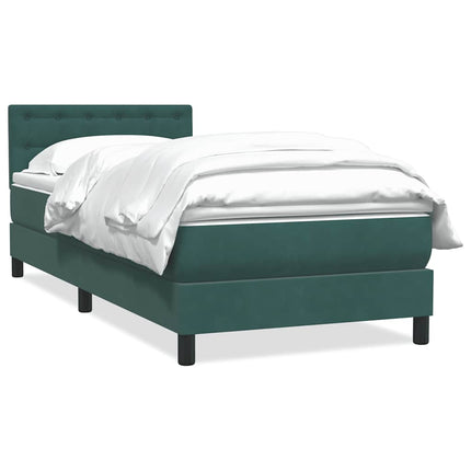 Giroletto a Molle con Materasso Verde Scuro 90x210 cm Velluto