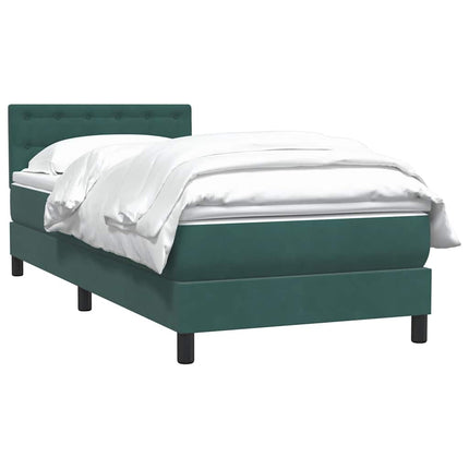 Giroletto a Molle con Materasso Verde Scuro 90x210 cm Velluto