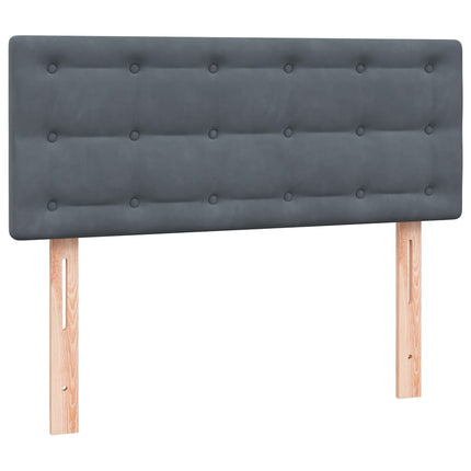 Giroletto a Molle con Materasso Grigio Scuro 120x210 cm Velluto
