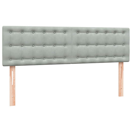 Giroletto a Molle con Materasso Grigio Chiaro 160x210cm Velluto