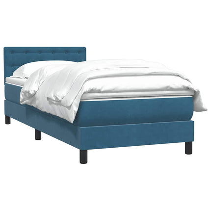Giroletto a Molle con Materasso Blu Scuro 80x220 cm Velluto