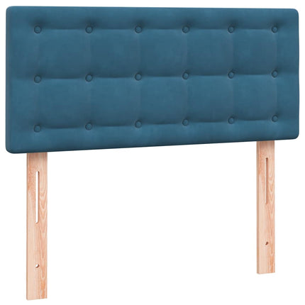 Giroletto a Molle con Materasso Blu Scuro 90x220 cm Velluto