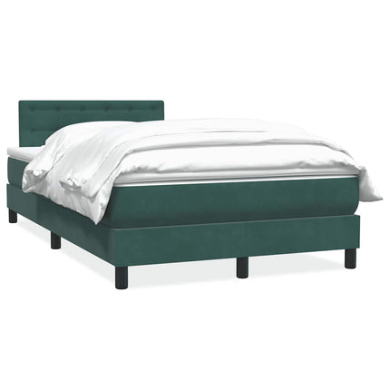 Giroletto a Molle con Materasso Verde Scuro 120x220 cm Velluto