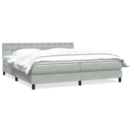 Giroletto a Molle con Materasso Grigio Chiaro 200x220cm Velluto