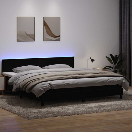Giroletto a Molle con Materasso Nero 180x210 cm in Velluto