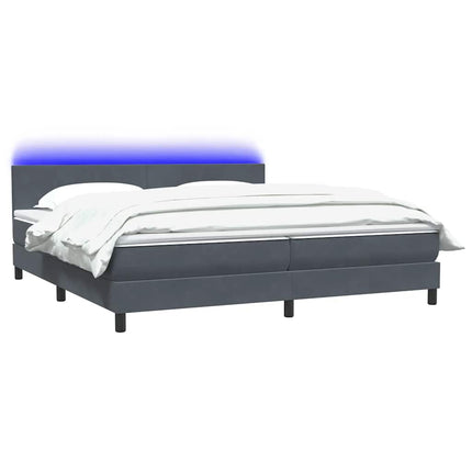 Giroletto a Molle con Materasso Grigio Scuro 200x220 cm Velluto