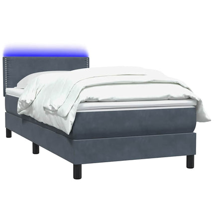 Giroletto a Molle con Materasso Grigio Scuro 80x210 cm Velluto