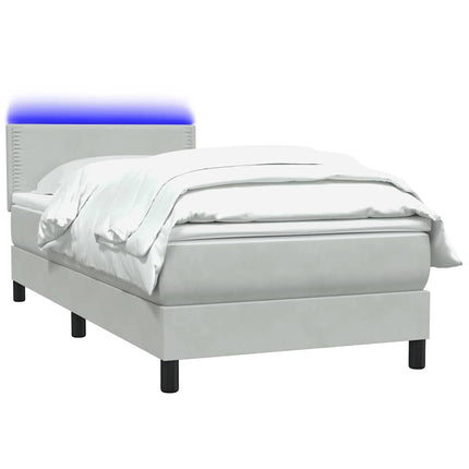 Giroletto a Molle con Materasso grigio chiaro 90x210 cm Velluto