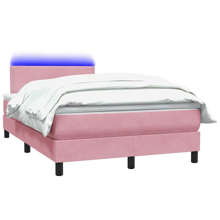 Giroletto a Molle con Materasso Rosa 120x210 cm in Velluto