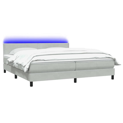 Giroletto a Molle con Materasso Grigio Chiaro 180x210cm Velluto
