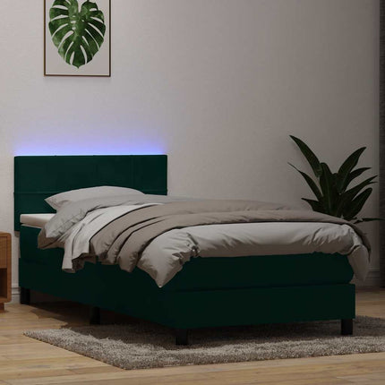 Giroletto a Molle con Materasso Verde Scuro 80x210 cm Velluto