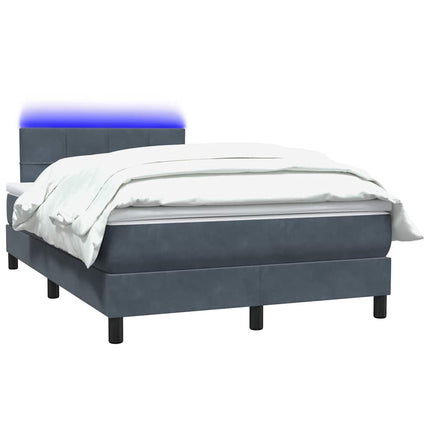 Giroletto a Molle con Materasso Grigio Scuro 120x210 cm Velluto