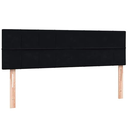 Giroletto a Molle con Materasso Nero 140x220 cm in Velluto