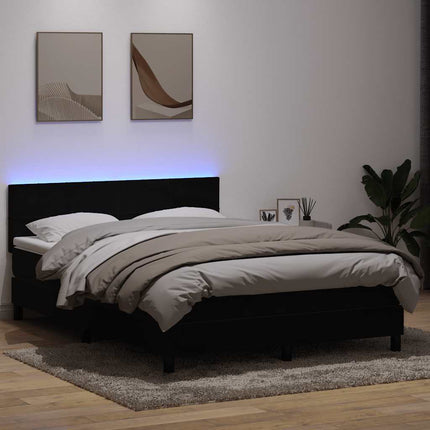 Giroletto a Molle con Materasso Nero 160x220 cm in Velluto