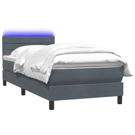 Giroletto a Molle con Materasso Grigio Scuro 80x210 cm Velluto