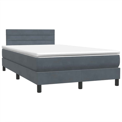 Giroletto a Molle con Materasso Grigio Scuro 120x210 cm Velluto