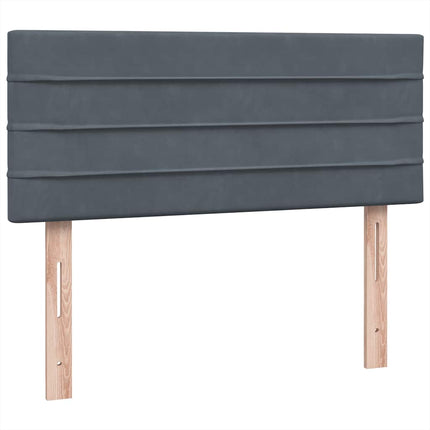 Giroletto a Molle con Materasso Grigio Scuro 120x210 cm Velluto