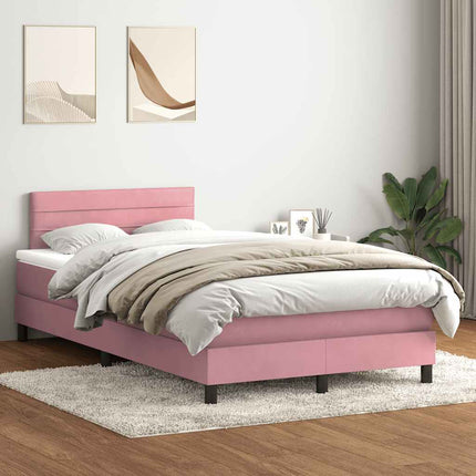 Giroletto a Molle con Materasso Rosa 120x210 cm in Velluto
