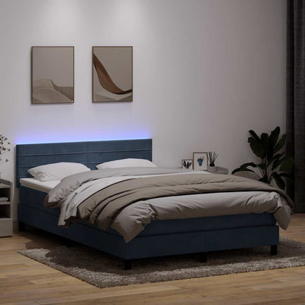 Giroletto a Molle con Materasso Grigio Scuro 140x210 cm Velluto