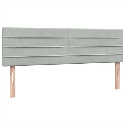 Giroletto a Molle con Materasso Grigio Chiaro 160x210cm Velluto