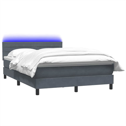 Giroletto a Molle con Materasso Grigio Scuro 160x210 cm Velluto