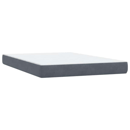 Giroletto a Molle con Materasso Grigio Scuro 160x210 cm Velluto