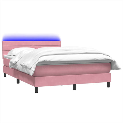 Giroletto a Molle con Materasso Rosa 160x210 cm in Velluto
