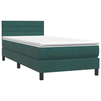 Giroletto a Molle con Materasso Verde Scuro 80x220 cm Velluto