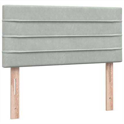 Giroletto a Molle con Materasso Grigio Chiaro 90x220 cm Velluto