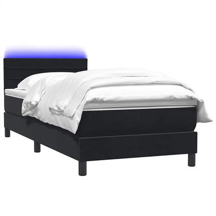 Giroletto a Molle con Materasso Nero 90x220 cm in Velluto