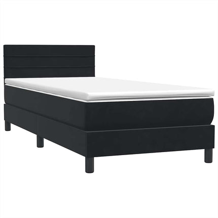 Giroletto a Molle con Materasso Nero 90x220 cm in Velluto