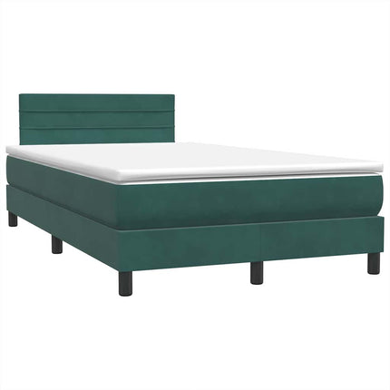 Giroletto a Molle con Materasso Verde Scuro 120x220 cm Velluto