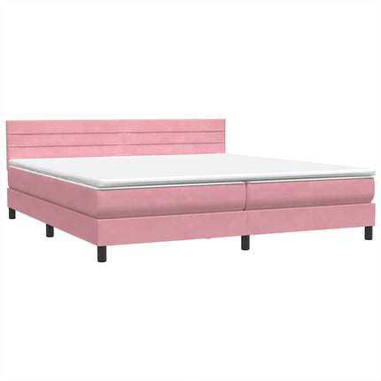 Giroletto a Molle con Materasso Rosa 200x220 cm in Velluto