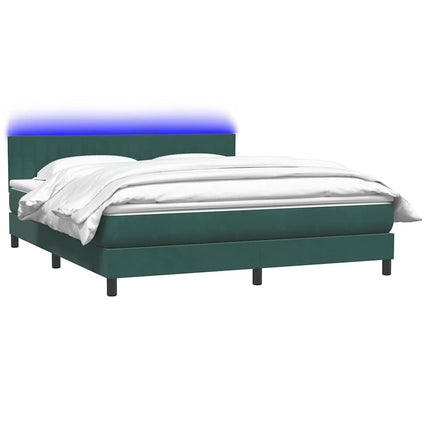 Giroletto a Molle con Materasso Verde Scuro 180x210 cm Velluto