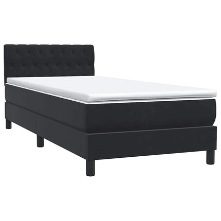 Giroletto a Molle con Materasso Nero 80x210 cm Velluto