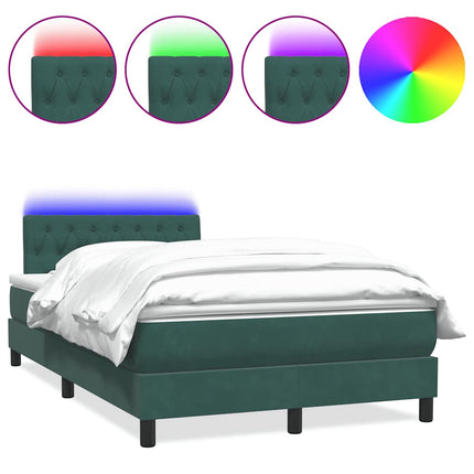Giroletto a Molle con Materasso Verde Scuro 120x210 cm Velluto