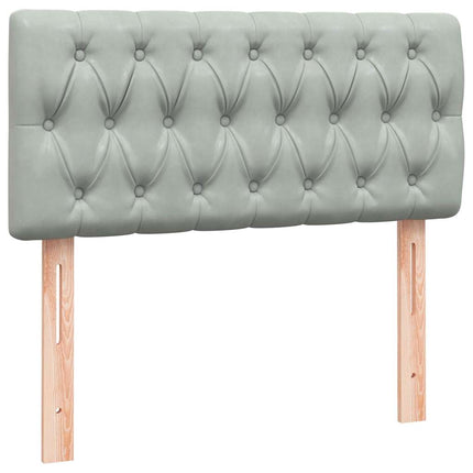 Giroletto a Molle con Materasso Grigio Chiaro 80x220 cm Velluto