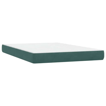 Giroletto a Molle con Materasso Verde Scuro 140x220 cm Velluto