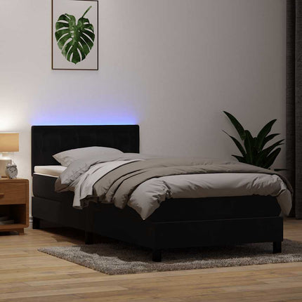 Giroletto a Molle con Materasso Nero 80x210 cm Velluto