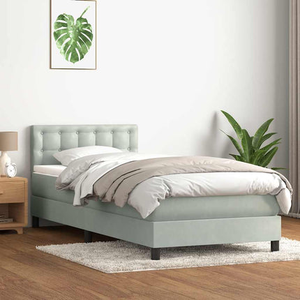Giroletto a Molle con Materasso grigio chiaro 90x210 cm Velluto