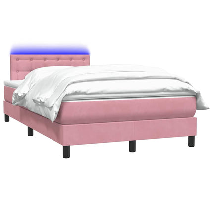 Giroletto a Molle con Materasso Rosa 120x210 cm in Velluto