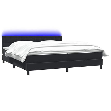 Giroletto a Molle con Materasso Nero 180x210 cm in Velluto