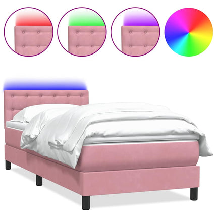 Giroletto a Molle con Materasso Rosa 80x220 cm Velluto
