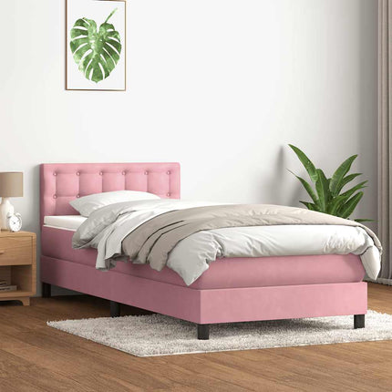 Giroletto a Molle con Materasso Rosa 80x220 cm Velluto