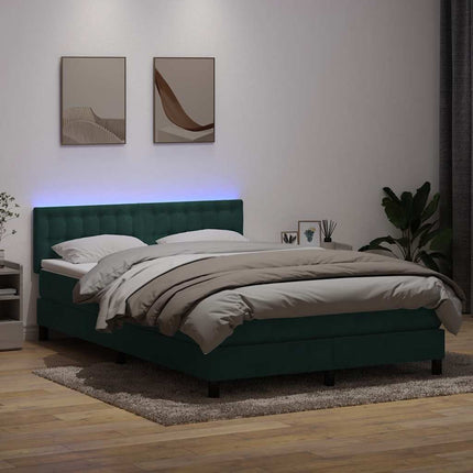 Giroletto a Molle con Materasso Verde Scuro 140x220 cm Velluto