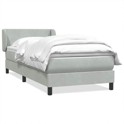 Giroletto a Molle con Materasso grigio chiaro 90x210 cm Velluto