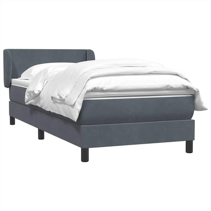 Giroletto a Molle con Materasso Grigio Scuro 90x210 cm Velluto