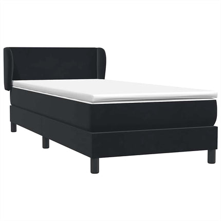 Giroletto a Molle con Materasso Nero 100x210 cm in Velluto